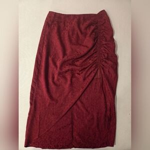 Maroon scrunch skirt